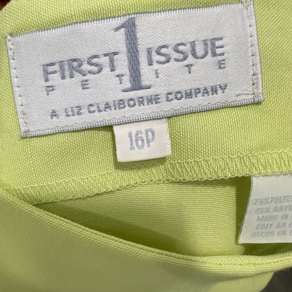 First Issue by Liz Claiborne Elegant Lime Green Skirt - Size 16 - Picture 4 of 6